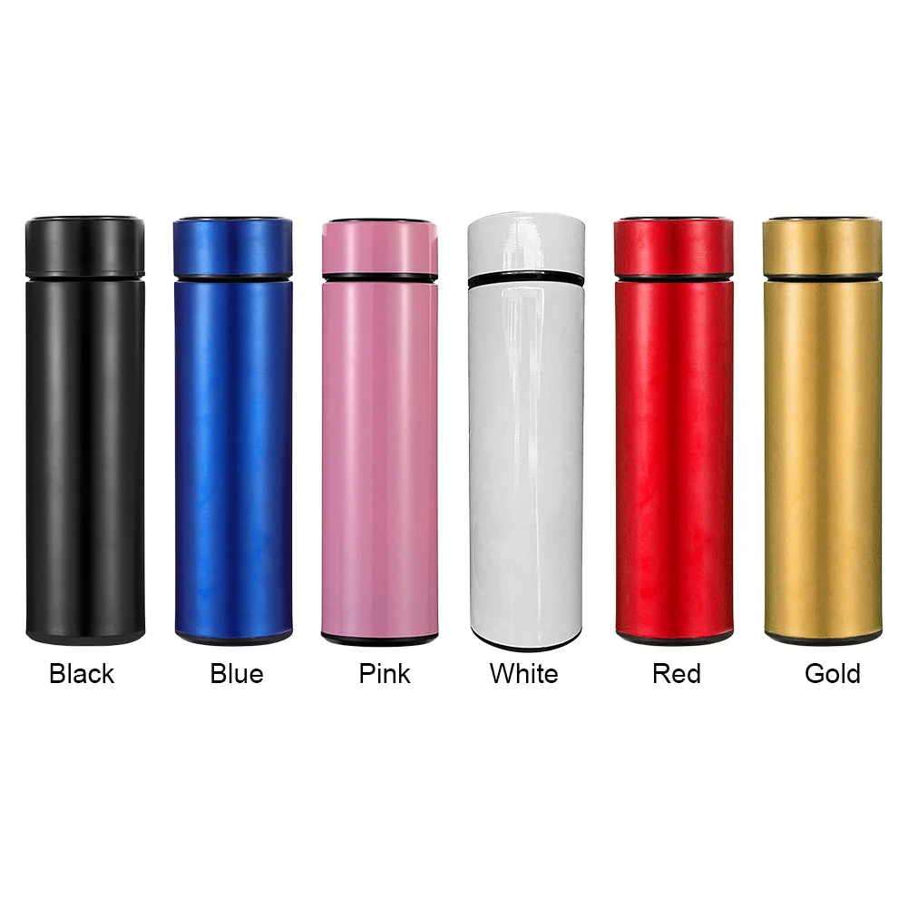 500 مللي LED الذكية كوب عازل عرض درجة الحرارة 304 الفولاذ المقاوم للصدأ ذكي زجاجة تُرمُس قوارير مفرغة فنجان القهوة