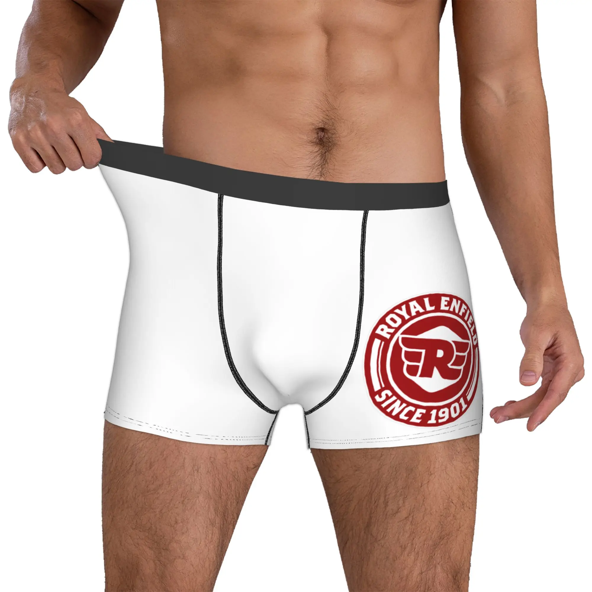 Customized Royal Enfields Red Motor  Bicycles  Underwear Men Print Motorcycle Race  Boxer Shorts Panties Briefs Soft Underpants