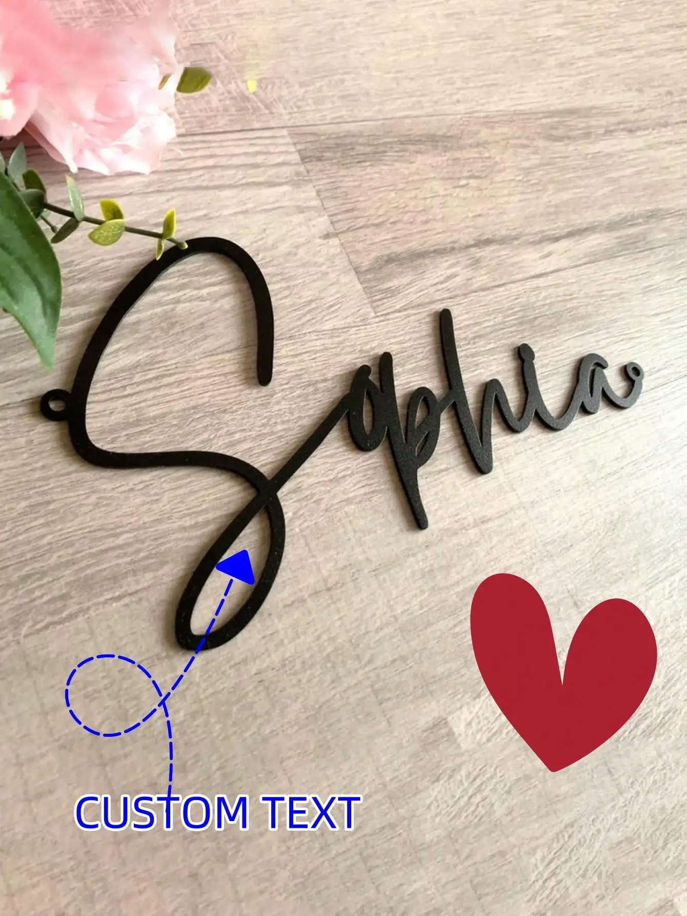

Personalized Metal Name Sign Custom Laser Cut Wall Art Home Decor