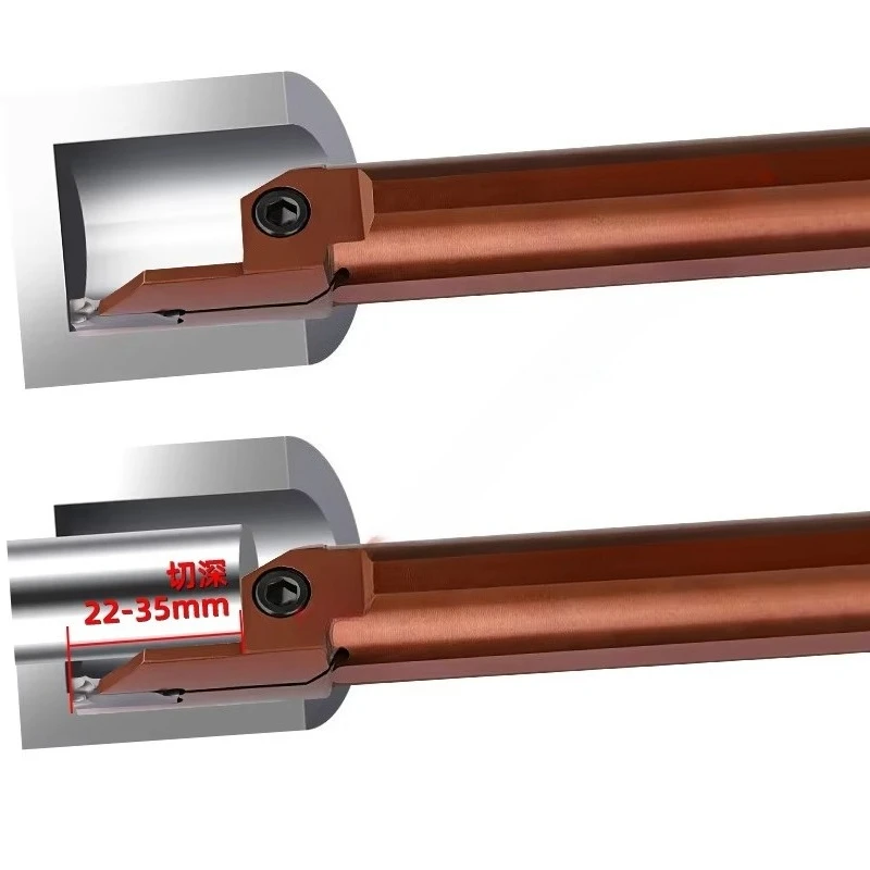 Large Depth Double Head Internal CNC Lathe Slot Milling Cutter End Face Slotting Turning Tool Holder
