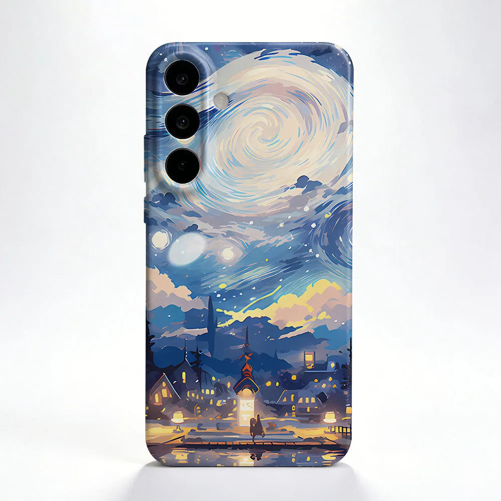Swirling Starry Sky Case For Samsung A55 54 53 52 71 73 12 13 14 15 16 17 23 25 26 32 34 35 36 Birds Pattern Hard PC Phone Cover