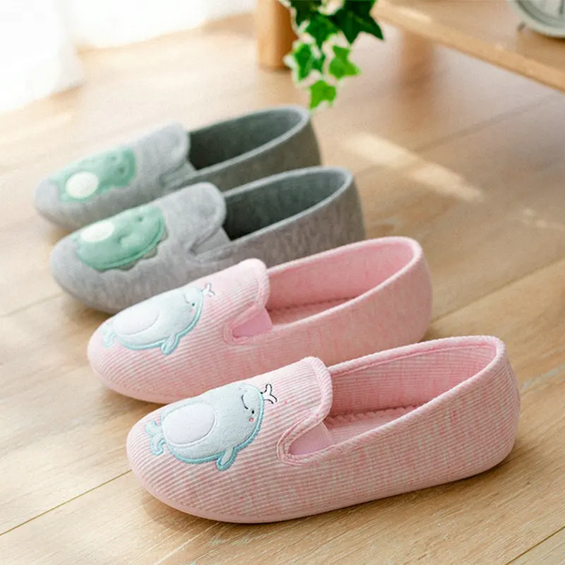 New Spring and Autumn Dinosaur Cute Slippers At Home Cotton Female Non-slip Warm Shoes Indoor Slippers For Girl Women