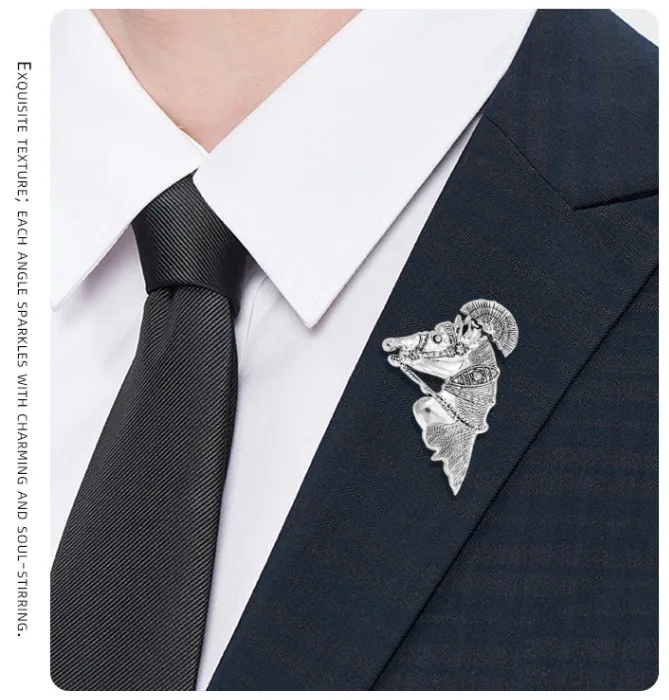 New horse brooch, alloy steed brooch accessory, men's and women's suit brooch buckle, retro animal chest flower