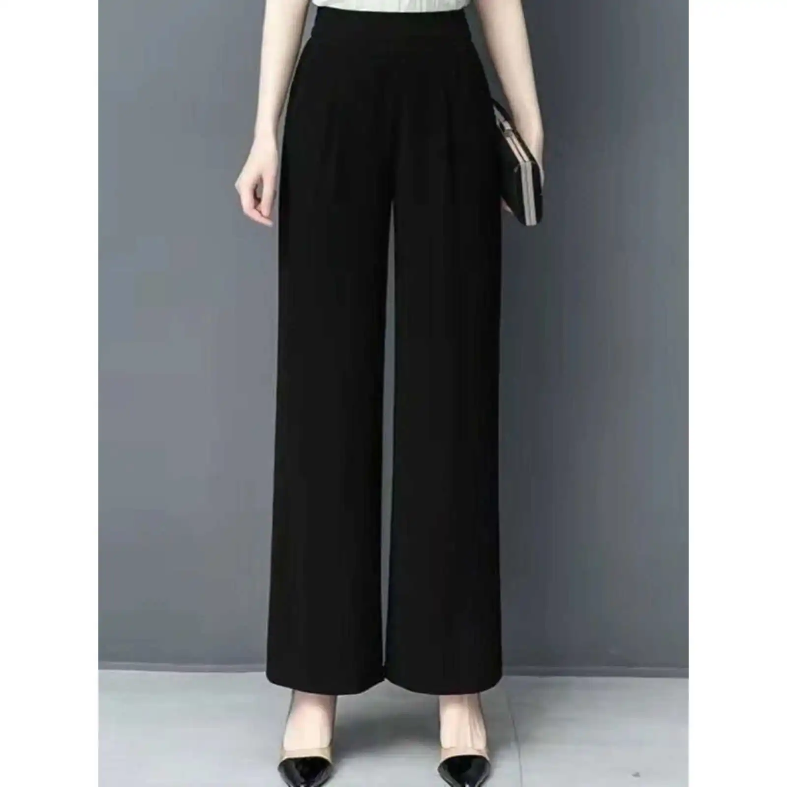 

High Waist Wide Leg Pants for Women Spring Summer Thin Loose S Sle Casual Straight Leg Trousers Fem Faion Outerwear