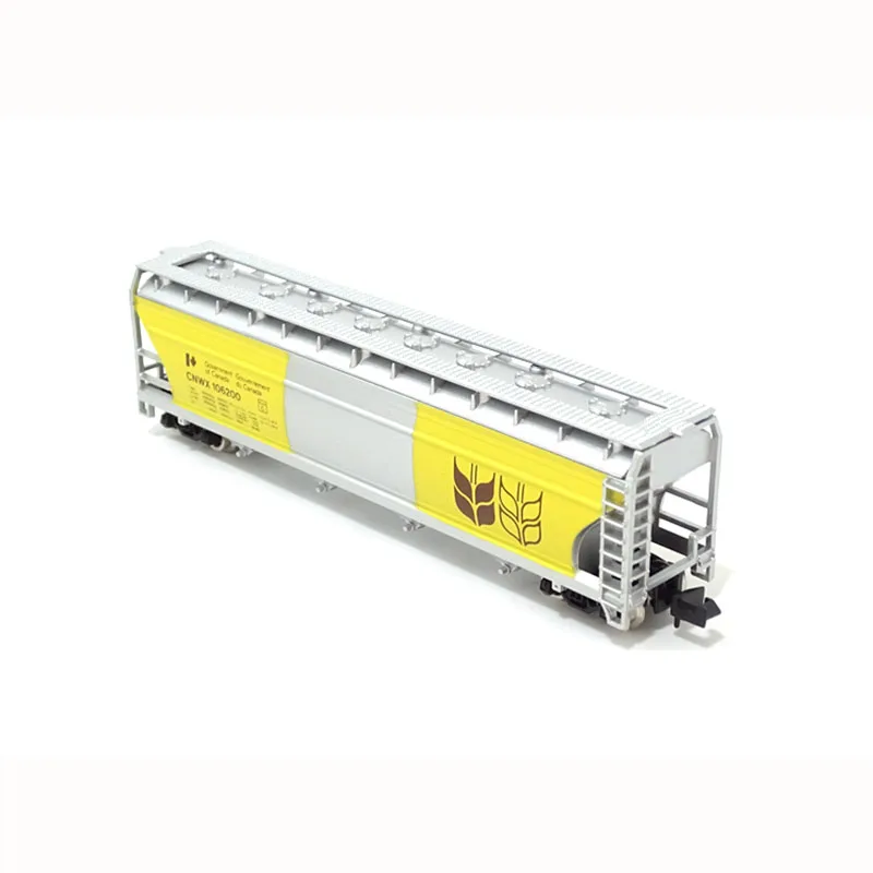 Transportador de grano de trigo amarillo original a escala N 1/160, modelo de carro de tren, colección clásica para adultos, mesa de arena, pantalla estática