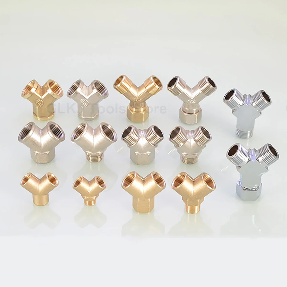 1 pz BSP 1/4 "3/8" 1/2 "filettatura femmina/maschio raccordi per tubi in ottone connettore a 3 vie tipo Y adattatore rubinetto Splitter