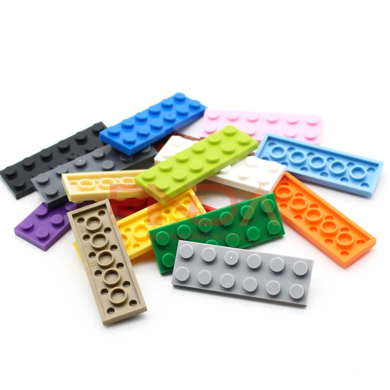 

50pcs MOC Bulk Building Blocks Bricks Thin Figures Bricks 2x6 Dots Educational Creative Size Compatible with 3795 Toys