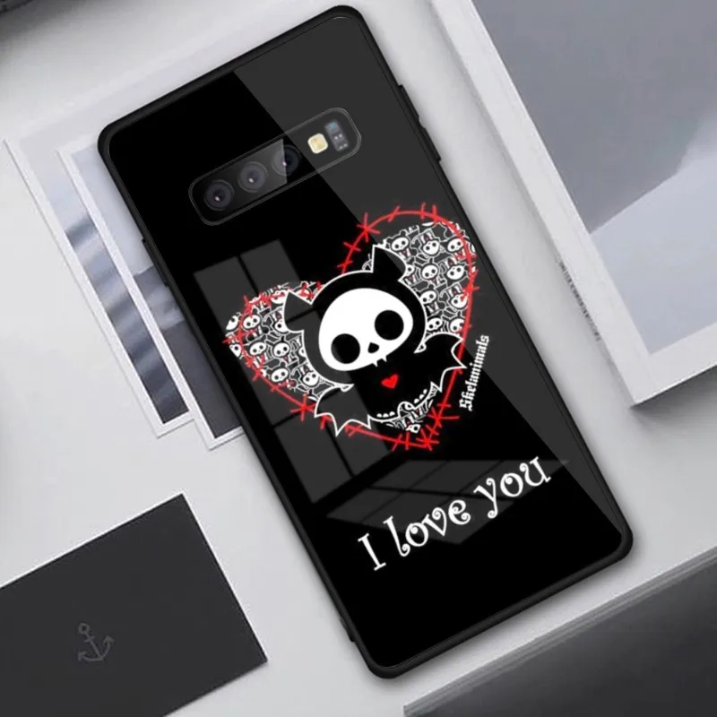 Skelanimals Luxury Mobile Cell Phone Case for Samung S23 S22 S21 Pro Ultra A13 A33 A53 NOTE 20 PC Glass Phone Cover Funda