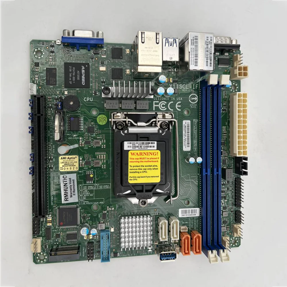 Server Motherboard For Supermicro C242, M.2, Dual Gigabit, Remote Management, M-ATX X11SCL-IF