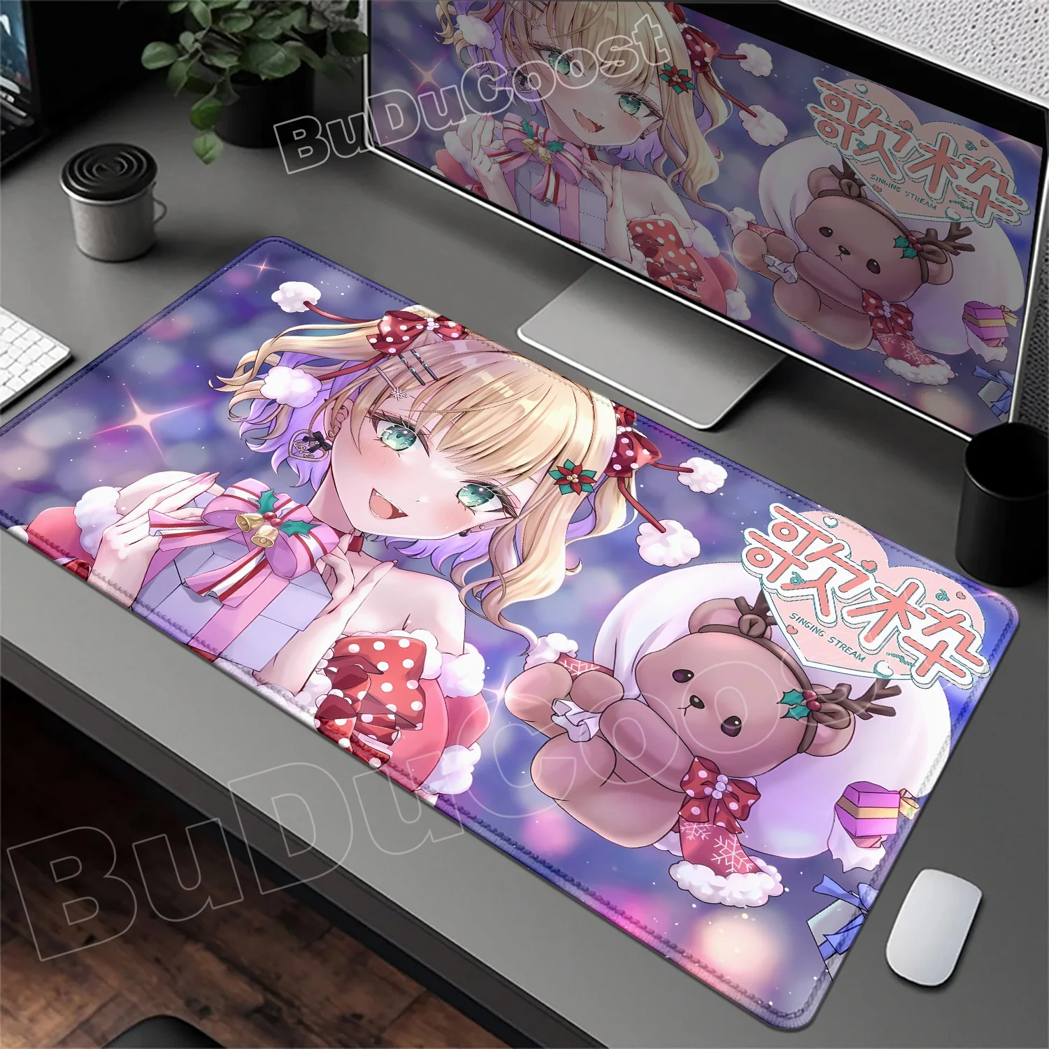 Pretty VSPO Kurumi Noah Gaming Mousepads Anime Cute Girl Mouse Mat Desktop Mats Non-Slip Rubber Mouse Pad PC Kawaii Keyboard Pad