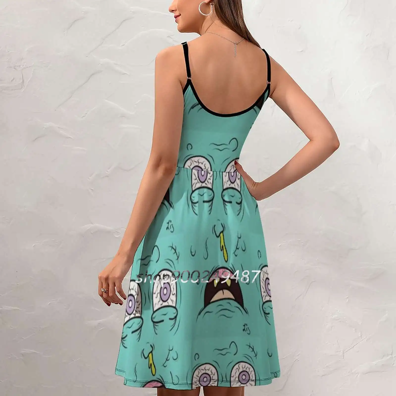 Snot Sweet Summer Casual Sling Dresses Korean Women Sexy Sundress Monster Pastel Horror Weird Creepy Cute Funny Goth Punk