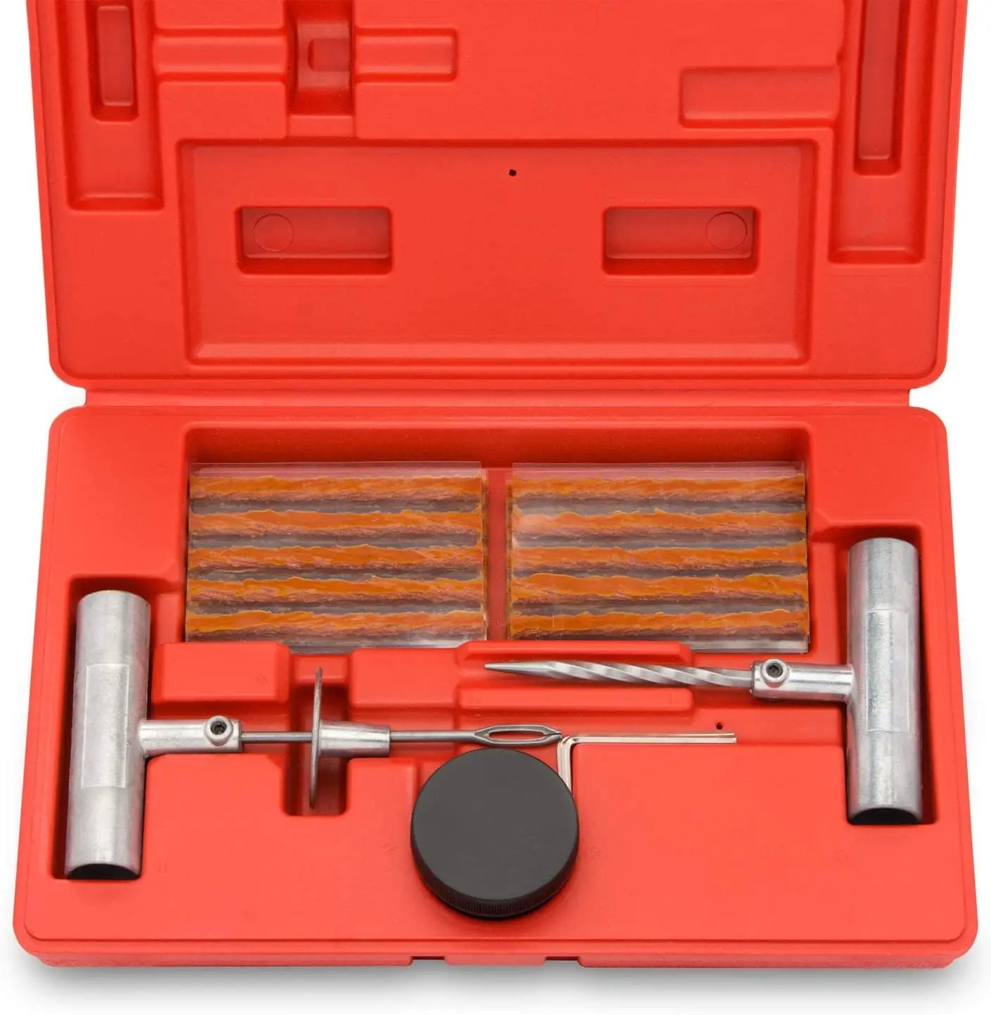 

Heavy Duty Tire Repair Kit - 35 Pieces for Cars, Trucks, Motorcycles, ATV - Emergency Flat Tire Fix