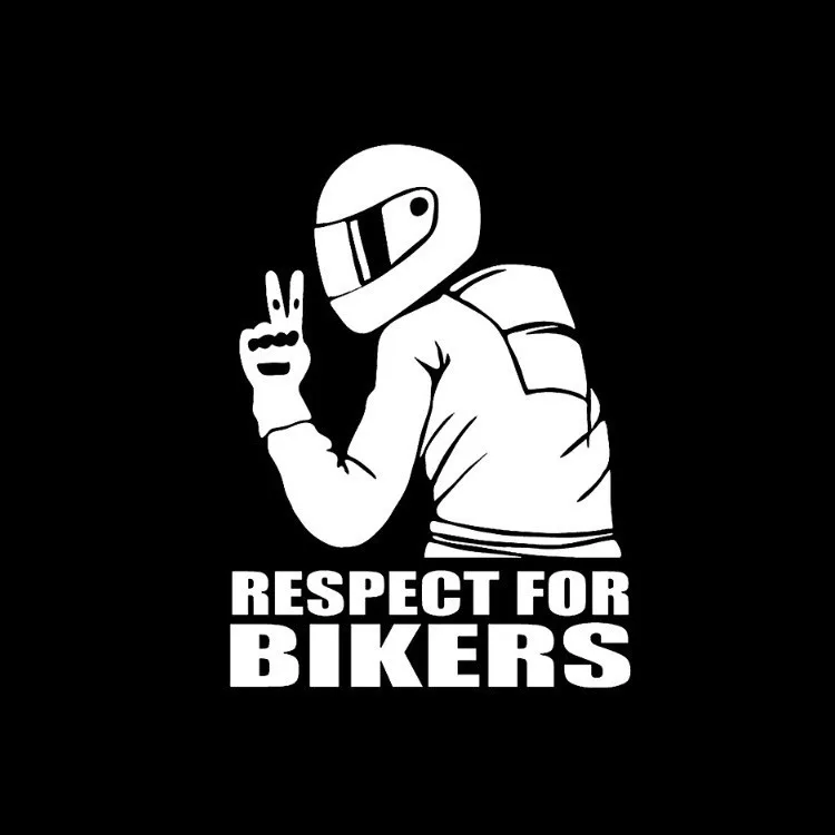 1Pc 15X11Cm Respect Biker Sticker Voor Op Auto Motorfiets Vinyl 3D Stickers Motorfiets Vinyl 3D Stickers en Decals