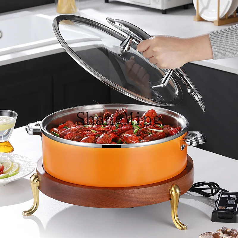 DSA Color Stainless Steel Hammer Printing Warm Vegetable Pot Buffet Furnace Display Cold Food Tea Break Insulation Heating