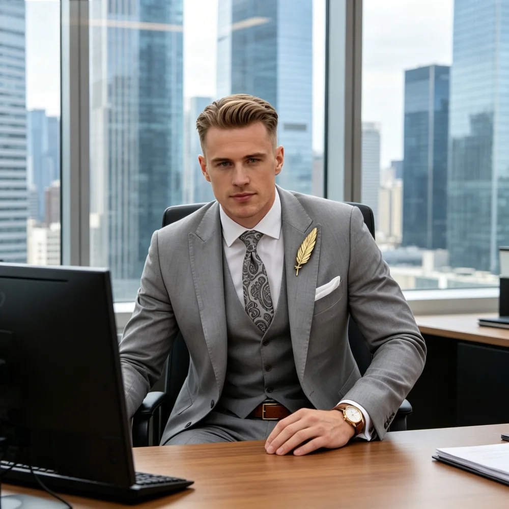 

Элегантный мужской костюм-тройка Slim Fit с пиджаком, жилетом и брюками, с заостренными лацканами, для вечерних мероприятий и деловых встреч