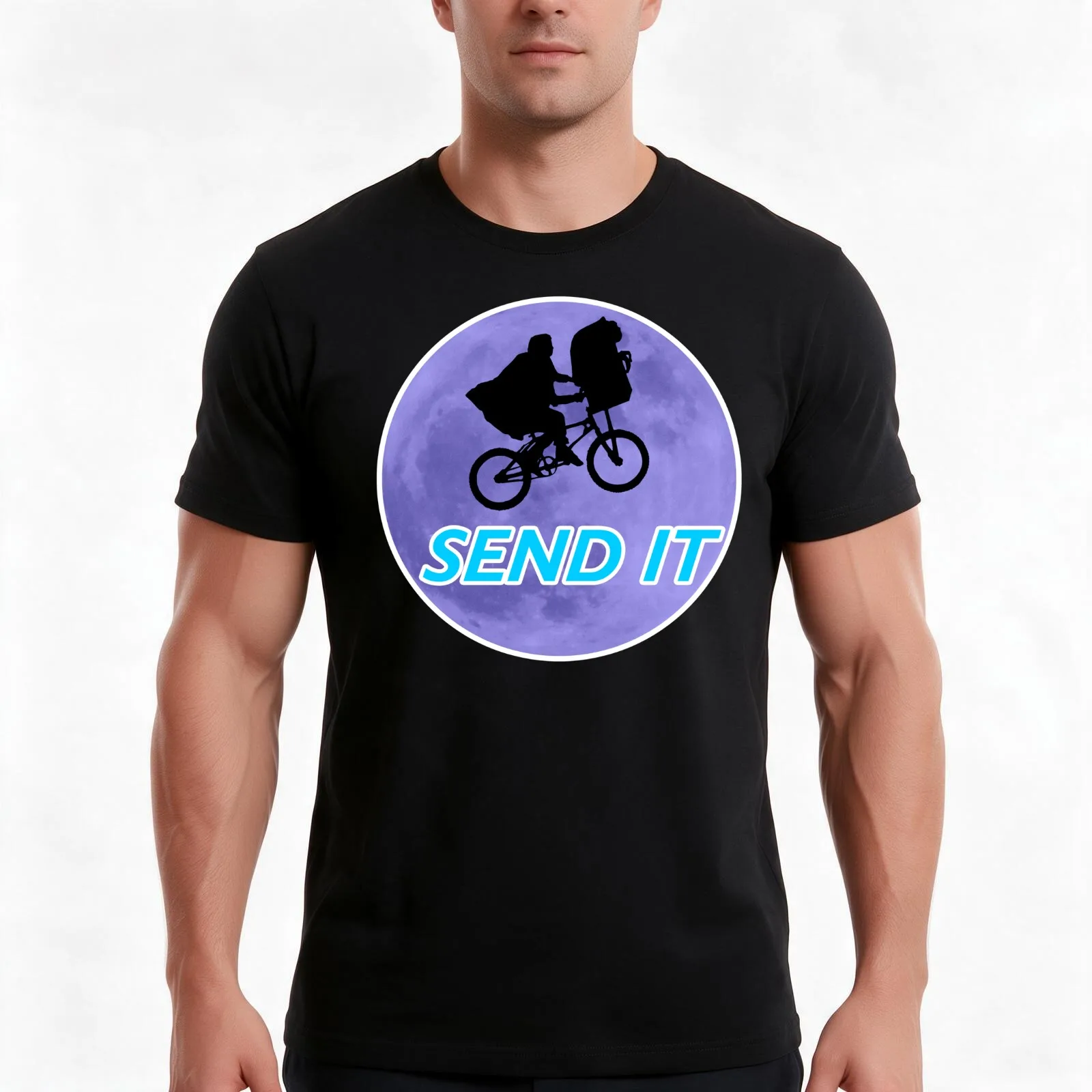 Send it T-Shirt, Summer Casual Cotton Tee, Oversized Streetwear Tops, Vintage Graphic Print, Loose Fit Short Sleeve, 100% Cotton