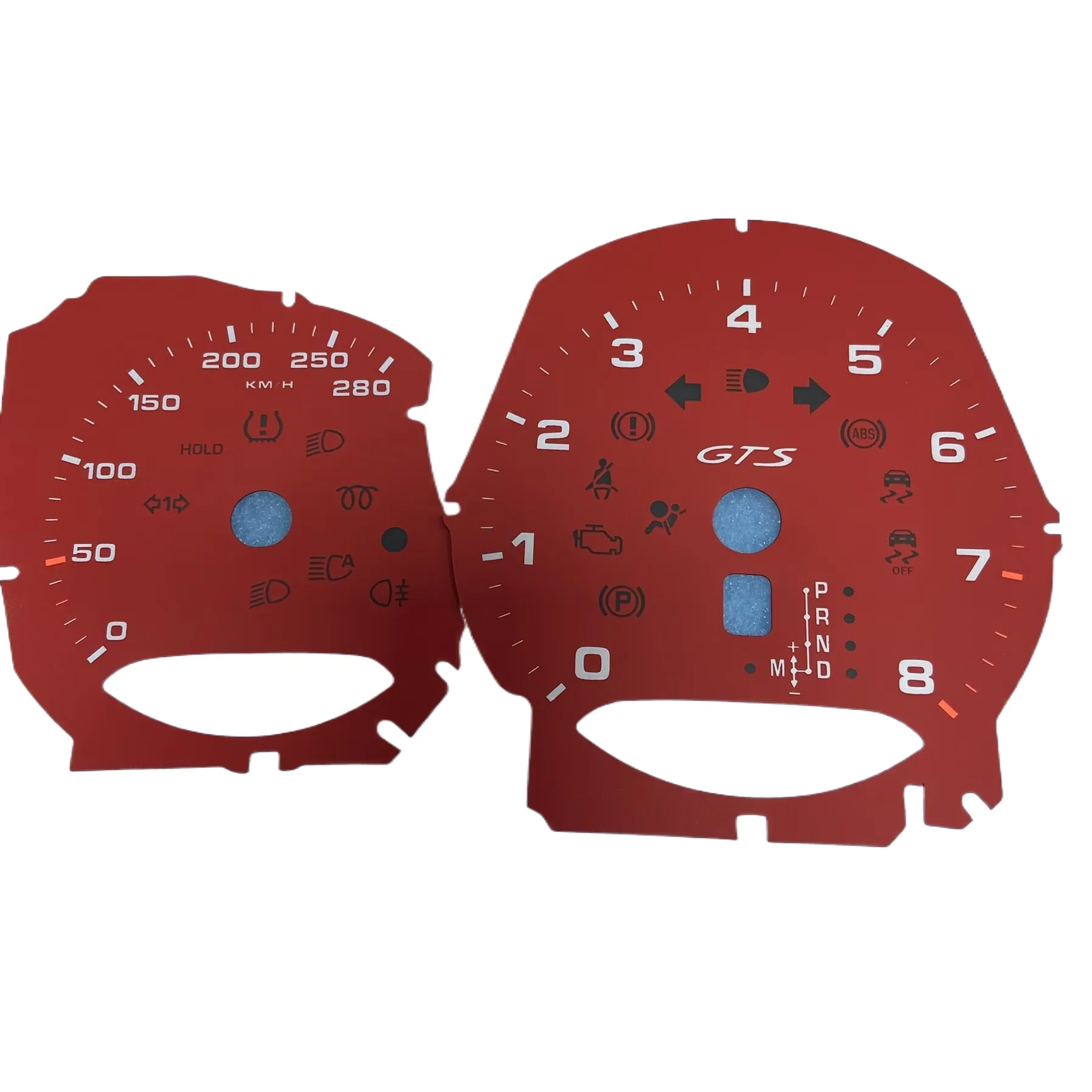 Panel Instrumen Overlay Speedo Dials Untuk Porsche Macan Turbo GTS Counter Tacho Gauge Face 300KM/H Merah
