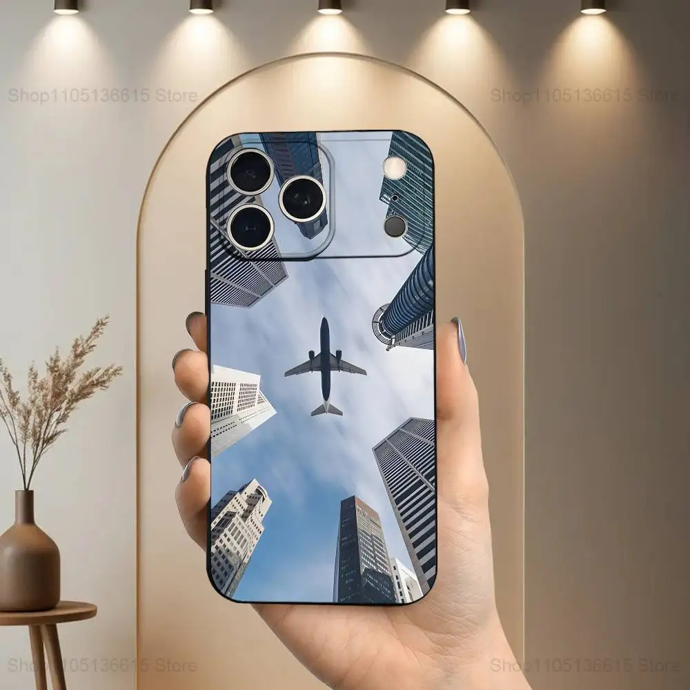 Чехол для телефона Plane Art Airplane для iPhone 17,16,15,14,13,12,11 Plus, Pro Max, XS, XR, SE, Mini,8,7, мягкий силиконовый черный чехол