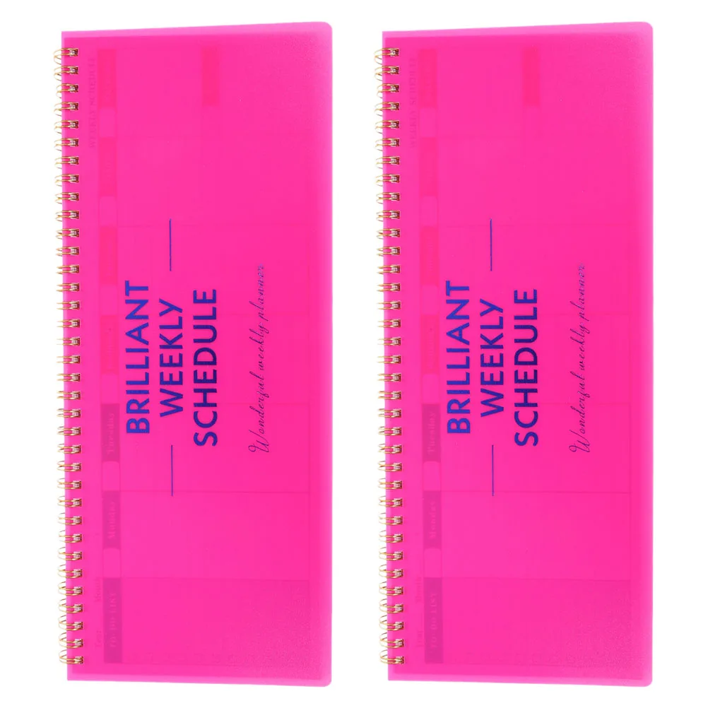 

2Pcs Compact Spiral Weekly Planner Undated Horizontal Layout Tear Off Sheets Desk Notepad Appointment Task Schedule Daily