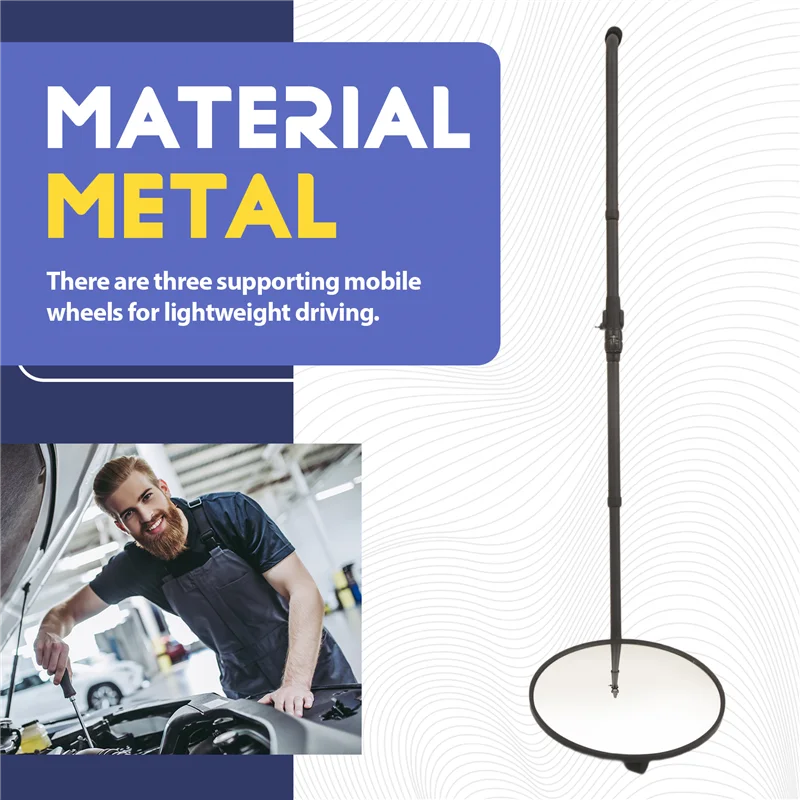 AB47-Espejo de seguridad de inspección bajo vehículo con aumento, impermeable, plegable, ángulo ajustable, Metal, 1 Uds.