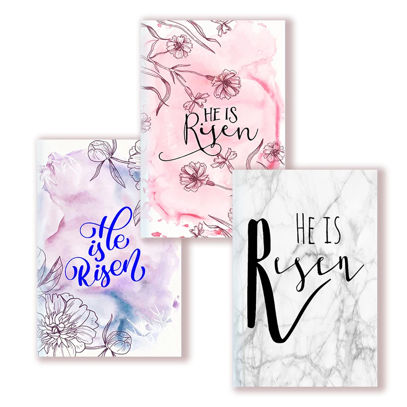 A5 Notebook Note Book Mathew 28 6 - He is Risen - Writing Pad Easter Quote Bible Verse School Student Journal Diary Christ Gift