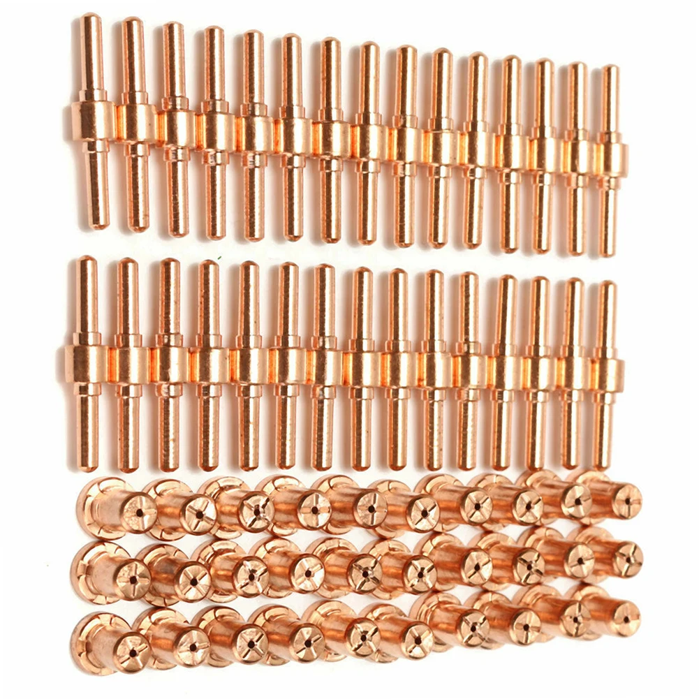 60pcs Extended Long Electrode Tip Consumables For PT31 LG40 Air Plasma Cutter Extended Long Tip Electrode Nozzle Soldering Tools