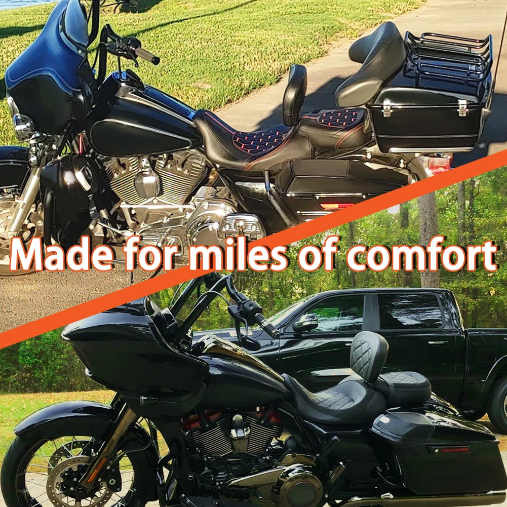Motorcycle Front Driver Rider Backrest Pad Mounting Accessories For Harley Touring Road King Road Glide Street Glide 2009-2025