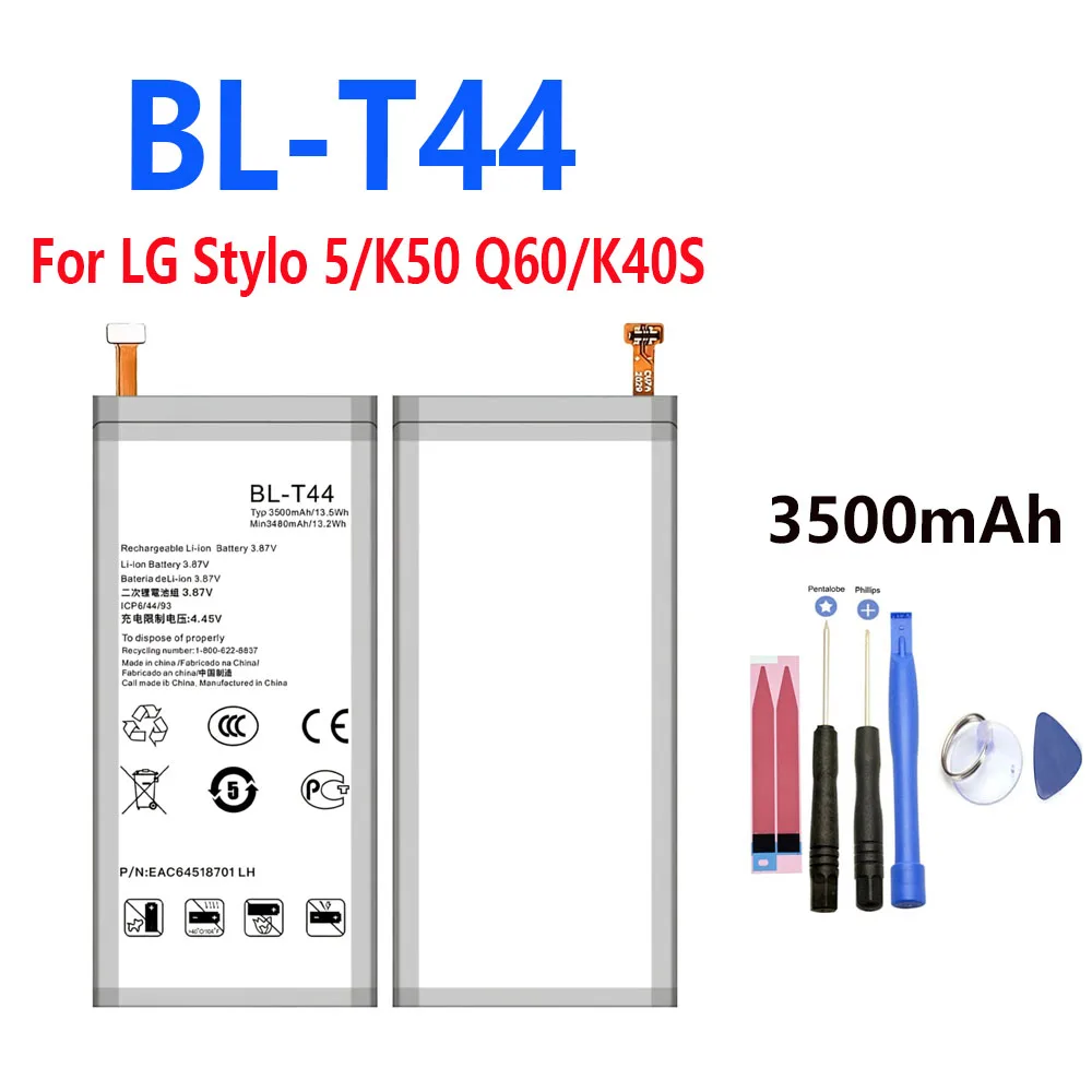 ISUNOO BL-T44 3500mAH Batter For LG Stylo 5/K50 Q60/K40S Rechargeable Li-ion Battery