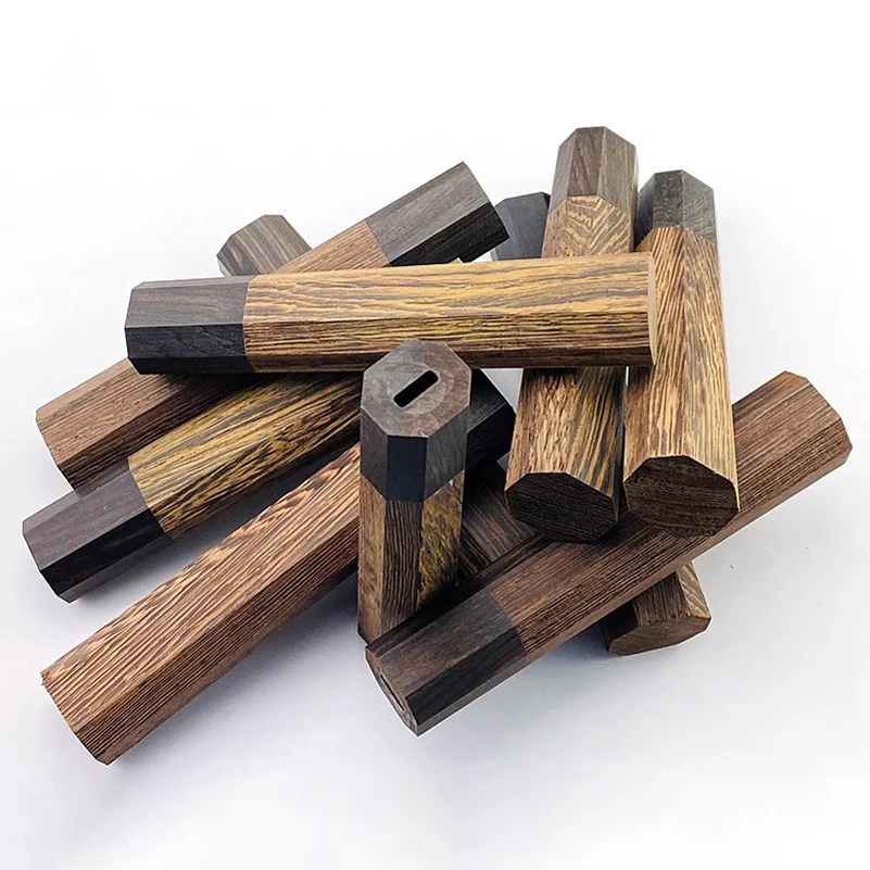 1pc 4 Sizes Natural Solid Wenge Wood Japanese Style Octagonal Wooden Kitchen Knife Handle Scales DIY Making Parts Accessories