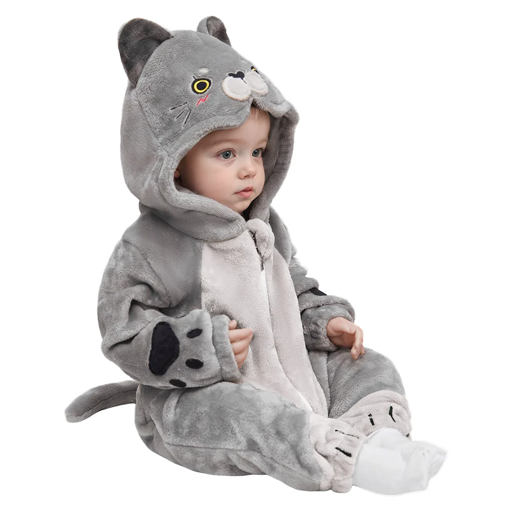 Toddler Baby Boys Girls Pajamas Dinasour Raccoon Cat Cosplay Animal Costume Onesie for Kids Pajamas Sleepwear Jumpsuit Halloween