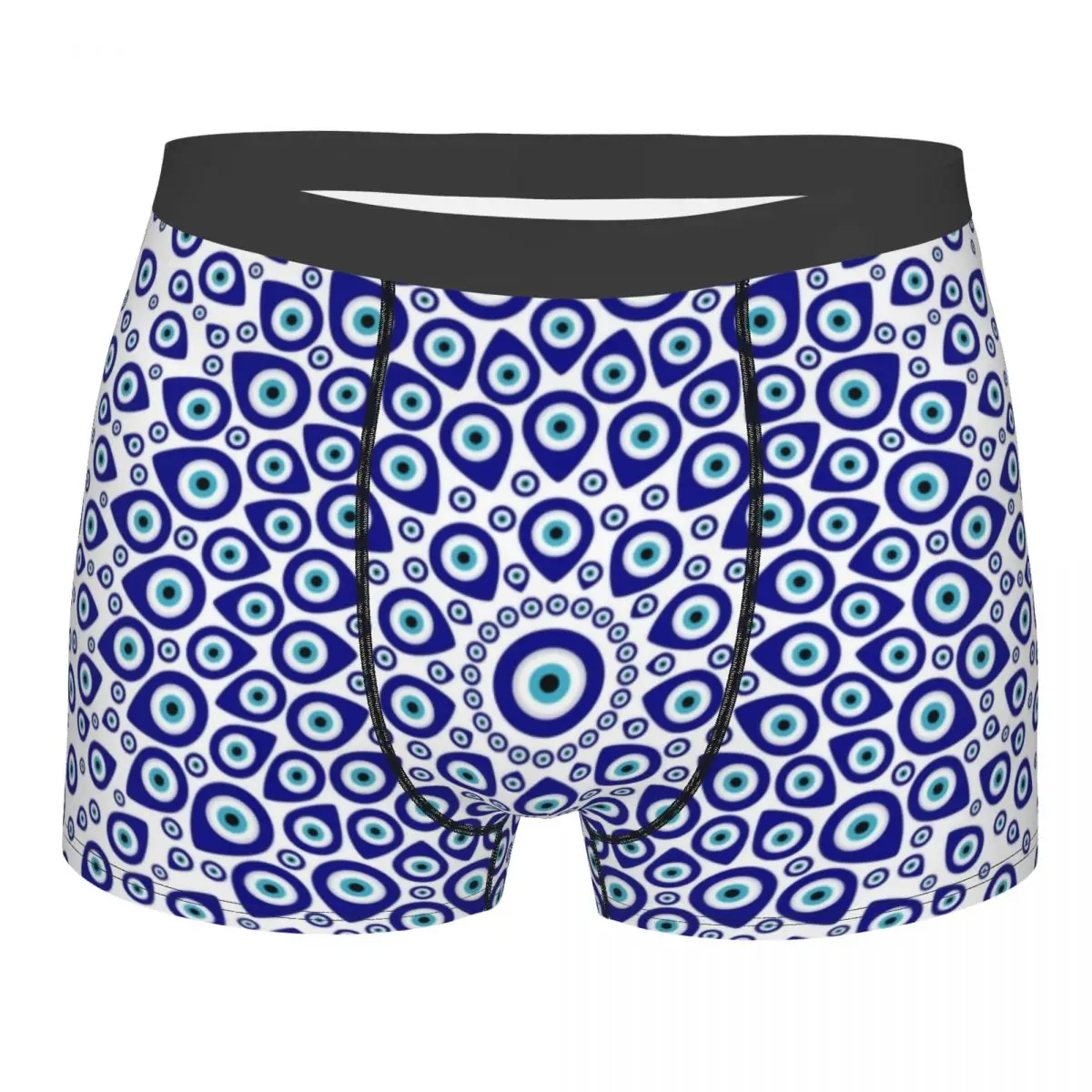 Custom Nazar Turkish Evil Eye Circular Boxers Shorts Men's Tribes Amulet Briefs Underwear Funny Underpants