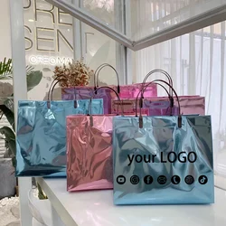 Colorful handbags clothing store packaging bags shopping bags large event gift bags clothing toy packaging bags custom logo