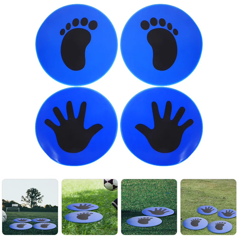 2Pairs Soccer Floor Pad Markers Tough PVC Training Sign Discs for Agility Drills Coordination Balance Football Coaching