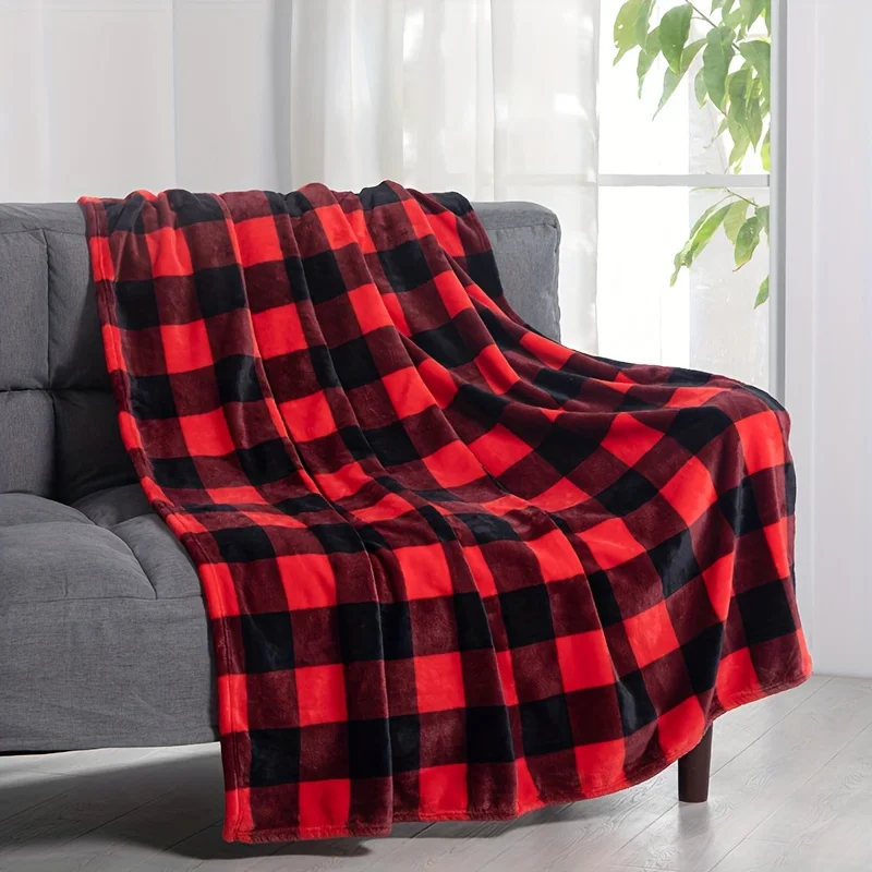 Flannel Blanket Thick Warm Bedspread All Seasons, Cozy Sofa Bed Office Nap Mat Christmas Gift Machine Washable