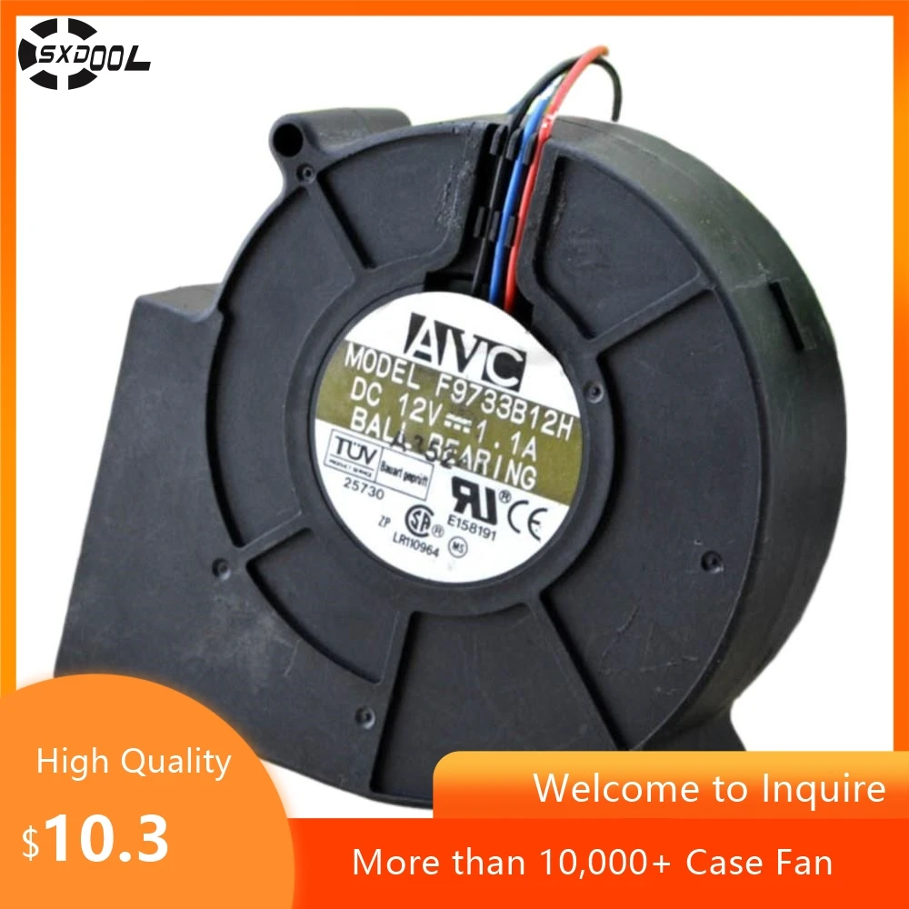 97mm DC Brushless Blower Fan for AVC F9733B12H F9733B12 Turbofan 12V 1.1A, 97x94x33mm High-Speed Projection Cooling Fan