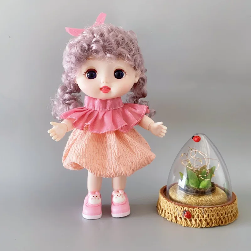 23cm Girl Doll Full Set with Clothes Joints Cute Doll Play Set