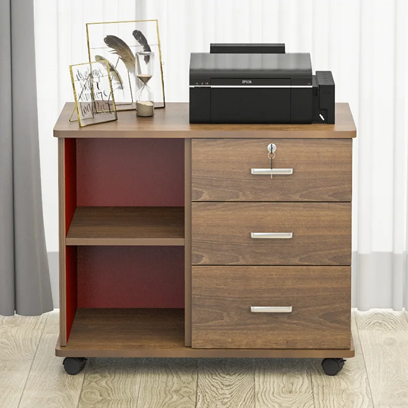 Mobile low cabinet under the office desk, free installation file cabinet with lock data cabinet for storage