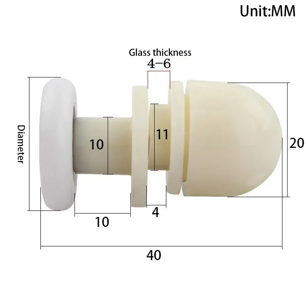 Pulleys Shower Door Rollers Shower Diameter 19/23/25mm Fittings Parts Runners Shower Cabins Steam Cabin Enclosures Wheels 4 Pcs