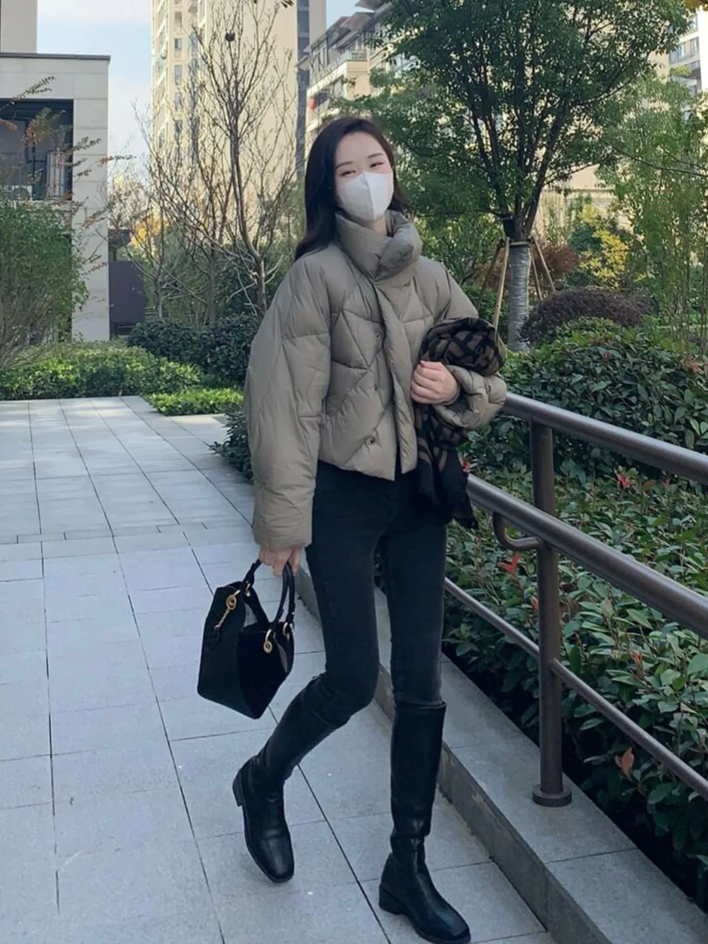 Coreano Sle Leve Or Puffer Jaet Casaco preguiçoso feminino Pão Sle Inverno Thi Casacos Commute Faion Poliéster F...