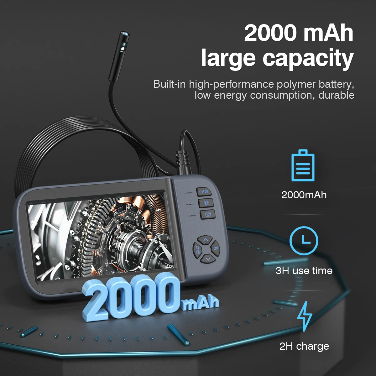 

4.5inch IPS Screen 2MP 1080P Dual Lens Handheld Endoscope CMOS Borescope Inspection Digital Microscope Magnifier Otoscope