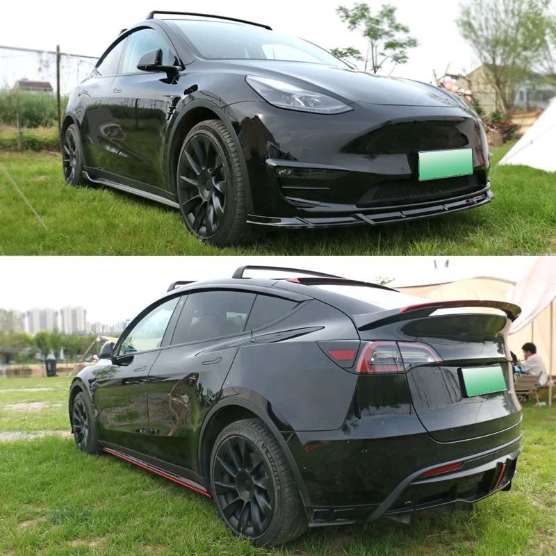 Car Spoilers Factory Direct ABS Carbon Fiber Side Panel Bumper  Skirts For Model Y ModelY 2019 2020 2021 2022