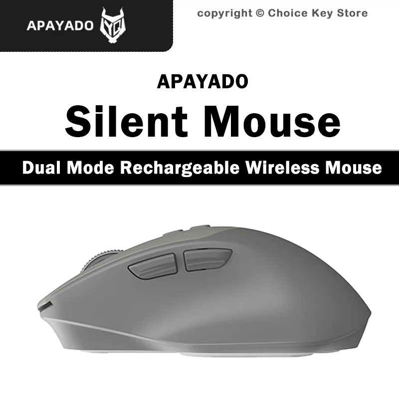 T02 Dual Mode Wireless Mouse Bluetooth 2.4G Silent Rechargeable 500mAh Large Battery Display DPI Adjustable for PC Laptop