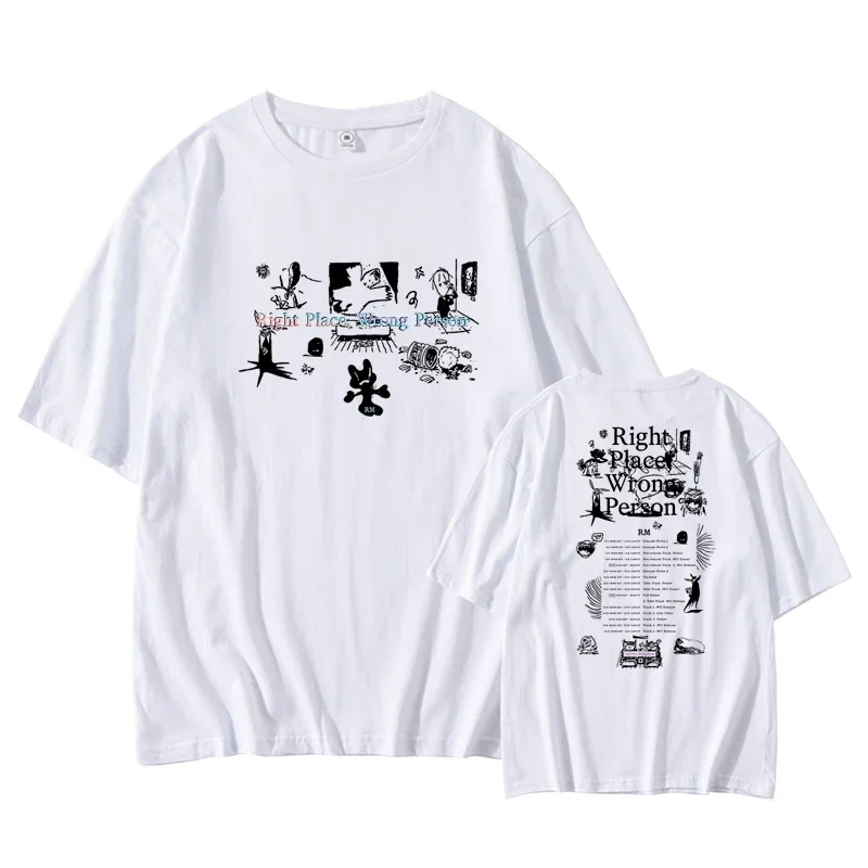 Quoi qu'il en soit Mini Album Good Place Wrong Mortgage T-shirt pour femmes et hommes, Kpop Summer Cotton Y-Cartoon T Shirt, Mode coréenne Vêtements populaires