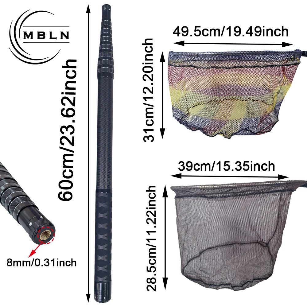 Red de Pesca MBLN 3.6m – Fibra de Carbono Telescópica - imagen 3