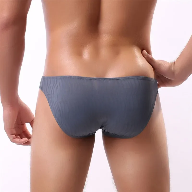 Roupa interior convexa frontal sexy dos homens, cuecas confortáveis, saco elástico respirável, alta qualidade, 3 peças por lote