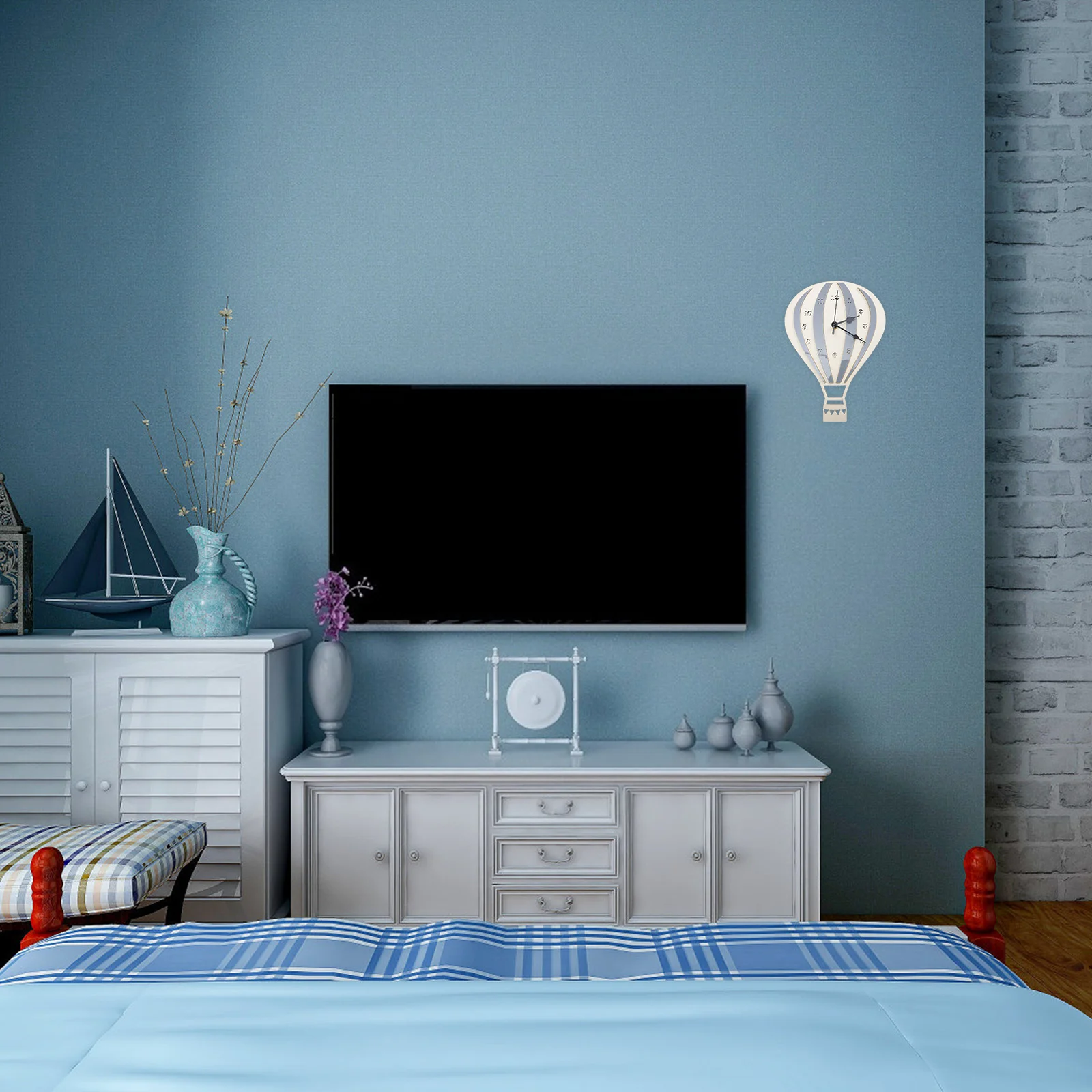 

Quiet Hot Air Balloon Wall Clock Silent Non Ticking Decor for Kids Room Baby Nursery Bedroom Home Office Decoration