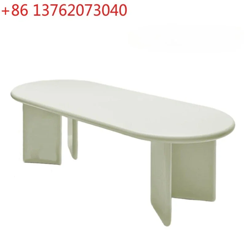 Nordic paint dining table modern simple retro oval desk negotiation conference table