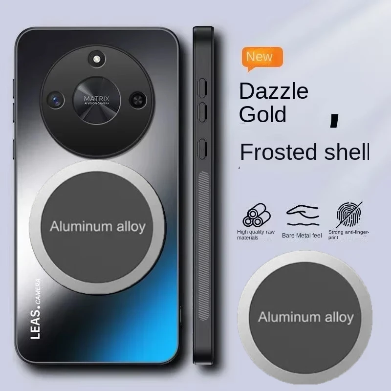 الفاخرة سيارة معدنية حامل مغناطيسي جراب هاتف ل الشرف Magic7 7pro 7RSR 200 برو لايت X9C الذكية X8C X7C AG حماية غطاء سيليكون