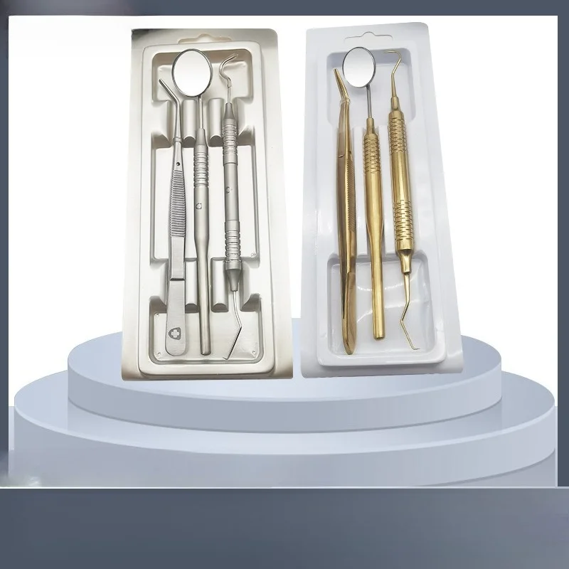 

1 Set Dental Tools Titanium Handle Probe Tweezers Mouth Mirror Remove Dental Calculus Oral Examination materiales laboratorio