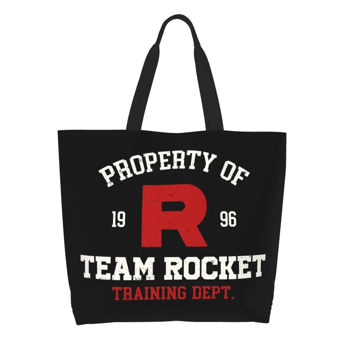 Letter R Team Rocket Logo Shopping Tote Bag Canvas Large Capacity Shoulder Bags Shopper Grocery Handbag for Women